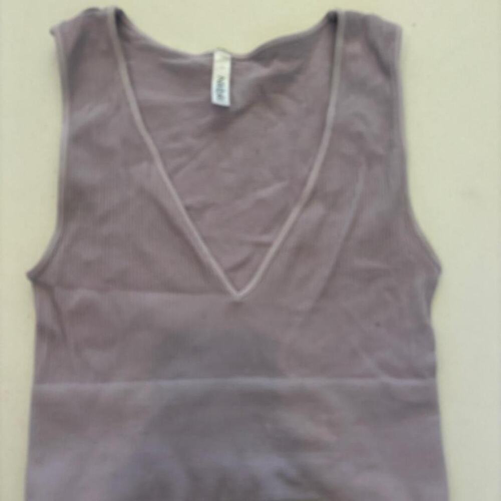 Purple ribbed crop top ribbed